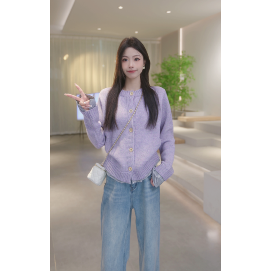 Basic House/百家好秋冬新款韩版慵懒风针织毛衣 B0824B5M412