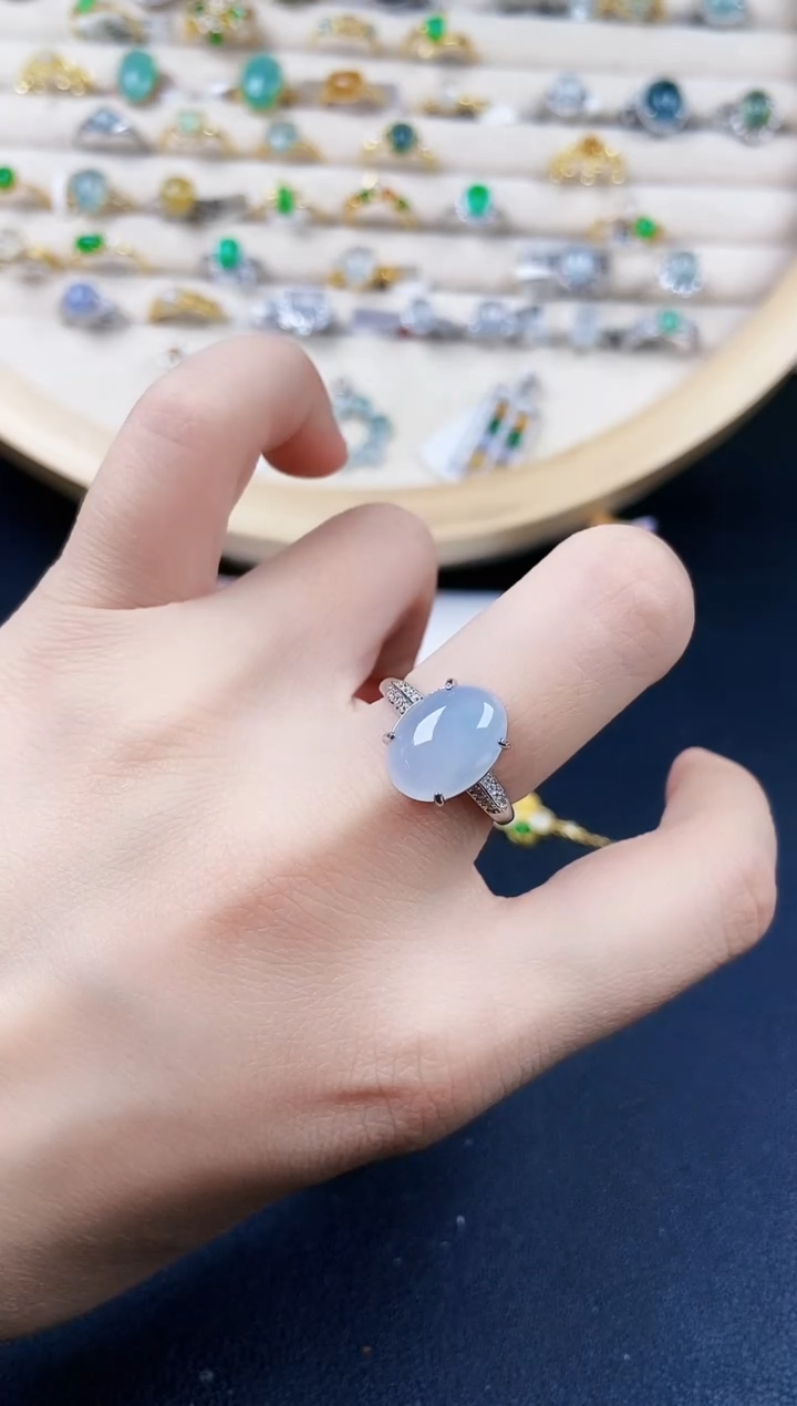 【闪购商品】翡翠银S925镶嵌戒指165646