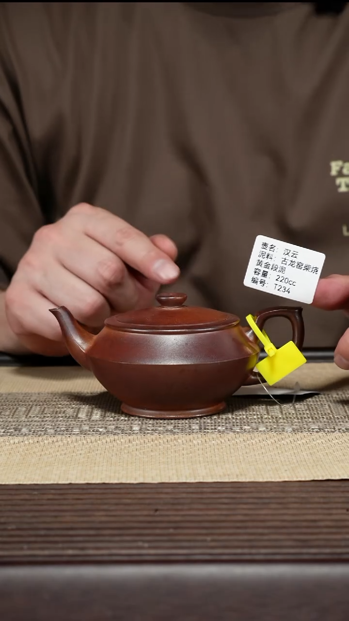 茶壶紫砂T234 古龙窑柴烧 汉云 220cc
