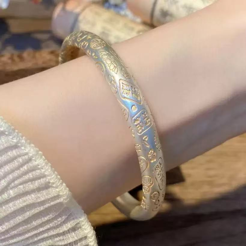 大吉言招财猫平安喜乐闭口镯子