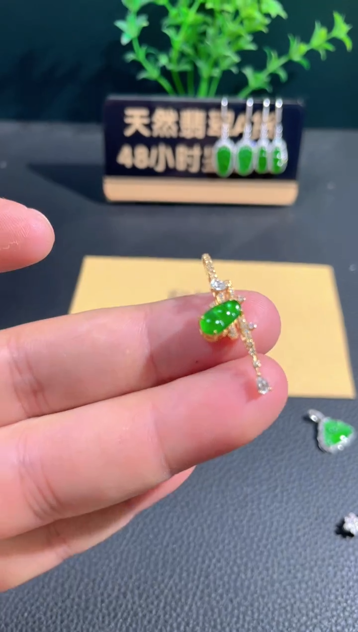 【闪购商品】翡翠颈饰18K金镶嵌翡翠
