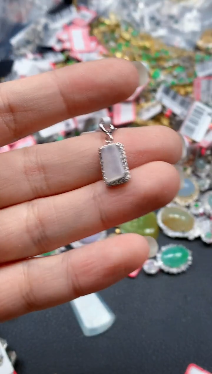 银S925镶嵌戒指翡翠天然A货缅甸翡翠