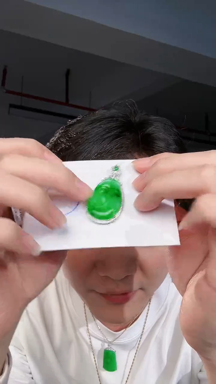 【闪购商品】翡翠颈饰18K金镶嵌缅料A货翡翠/支持复检/一件