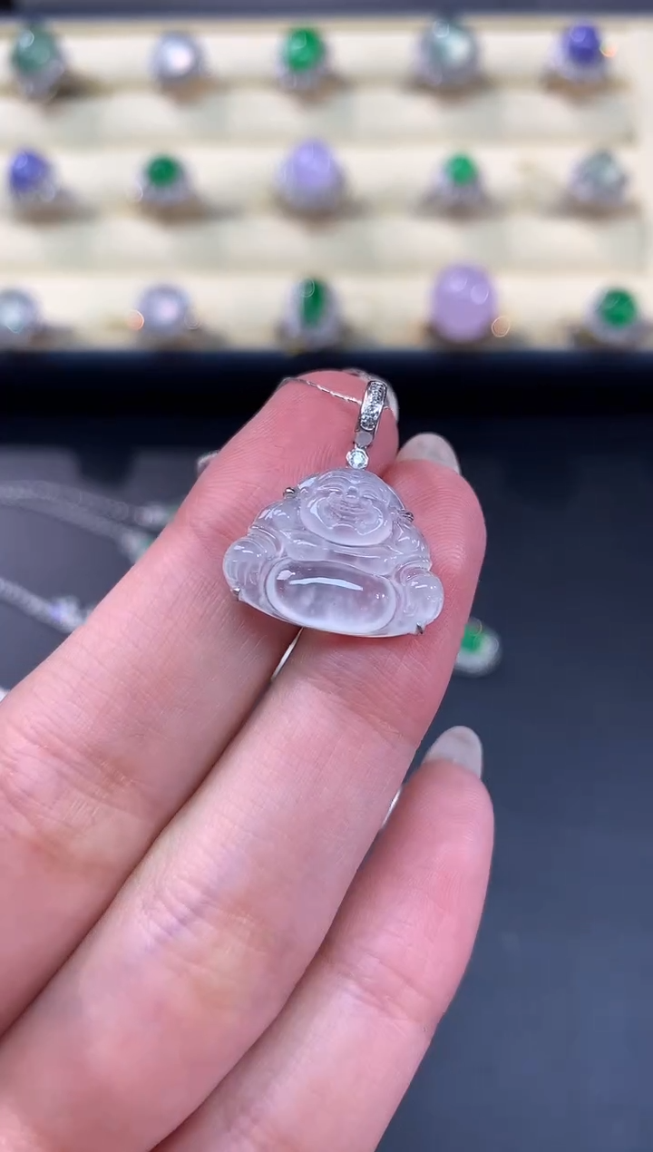 【闪购商品】翡翠吊坠(不含链)18K金镶嵌吊坠A300|39980