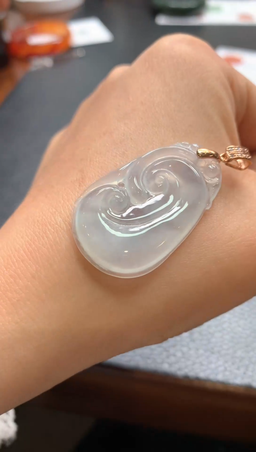 【闪购商品】翡翠吊坠(不含链)银S925镶嵌如意