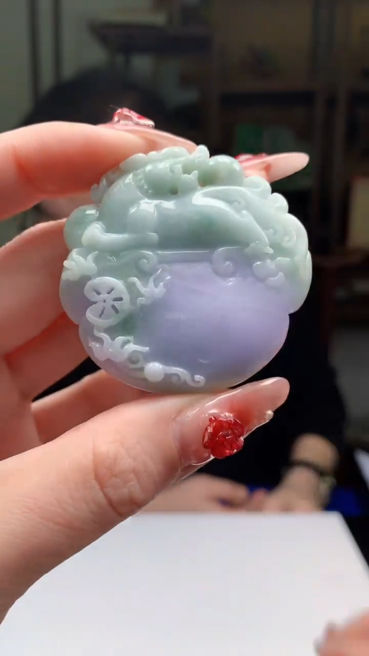 【闪购商品】定制翡翠未镶嵌1044ry-毛货挂件61