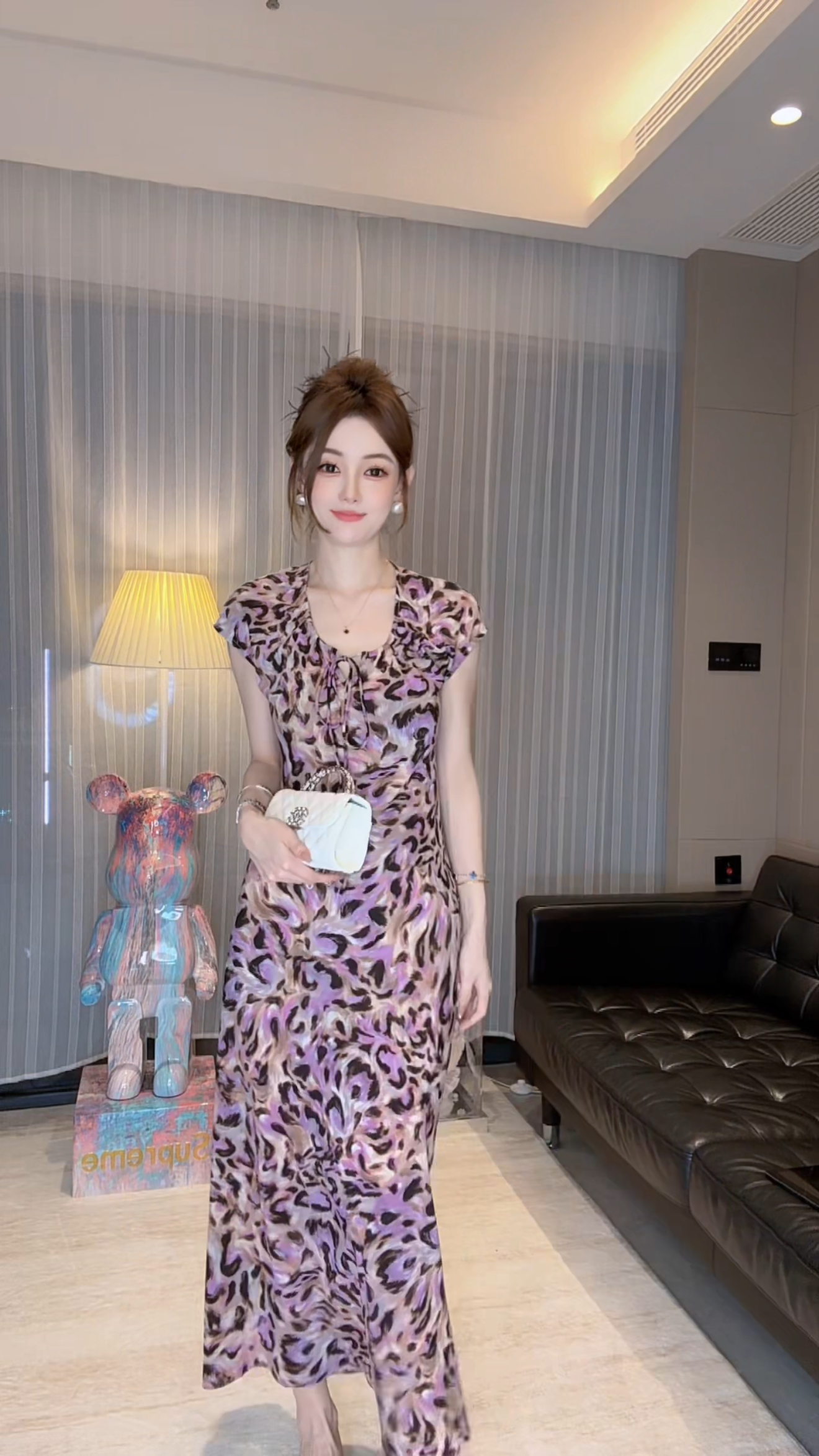 DaChen【梵高紫】紫色连衣裙设计师星空