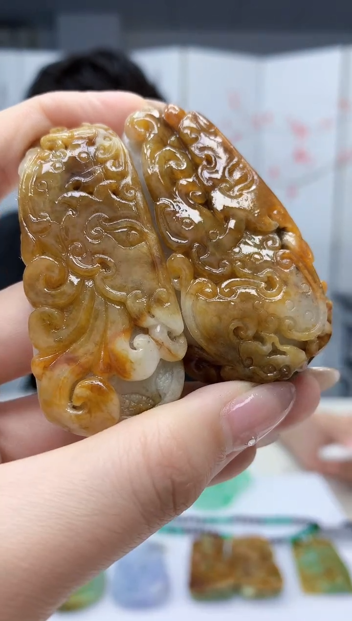 【闪购商品】定制翡翠未镶嵌5145jw-毛货挂件赠珠链两条75