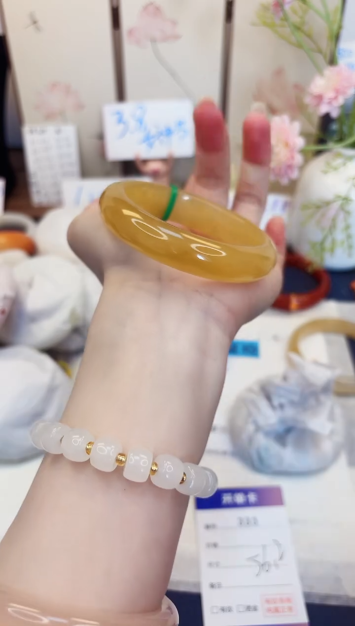 【闪购商品】石英质玉手镯未镶嵌333-财气镯-圈口56