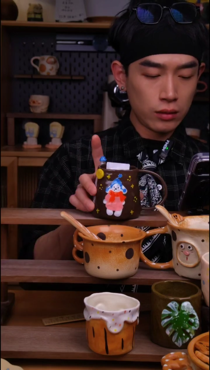 杯子陶景德镇可爱设计师款陶瓷84号