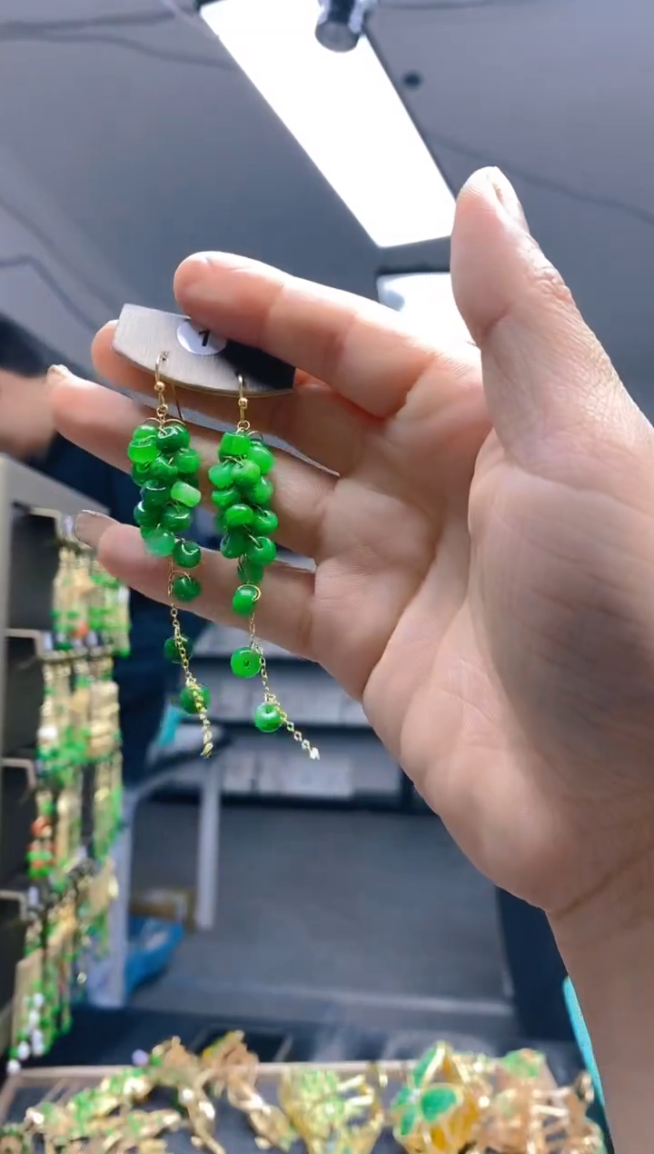 【闪购商品】翡翠耳饰合金0360翡翠耳钩