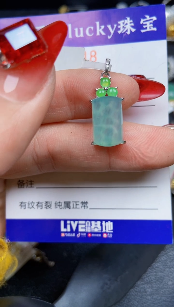 【闪购商品】翡翠颈饰银S925镶嵌9648