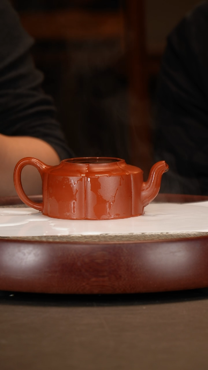 【闪购商品】紫砂茶壶寅春朱泥梅花周盘+荷花画