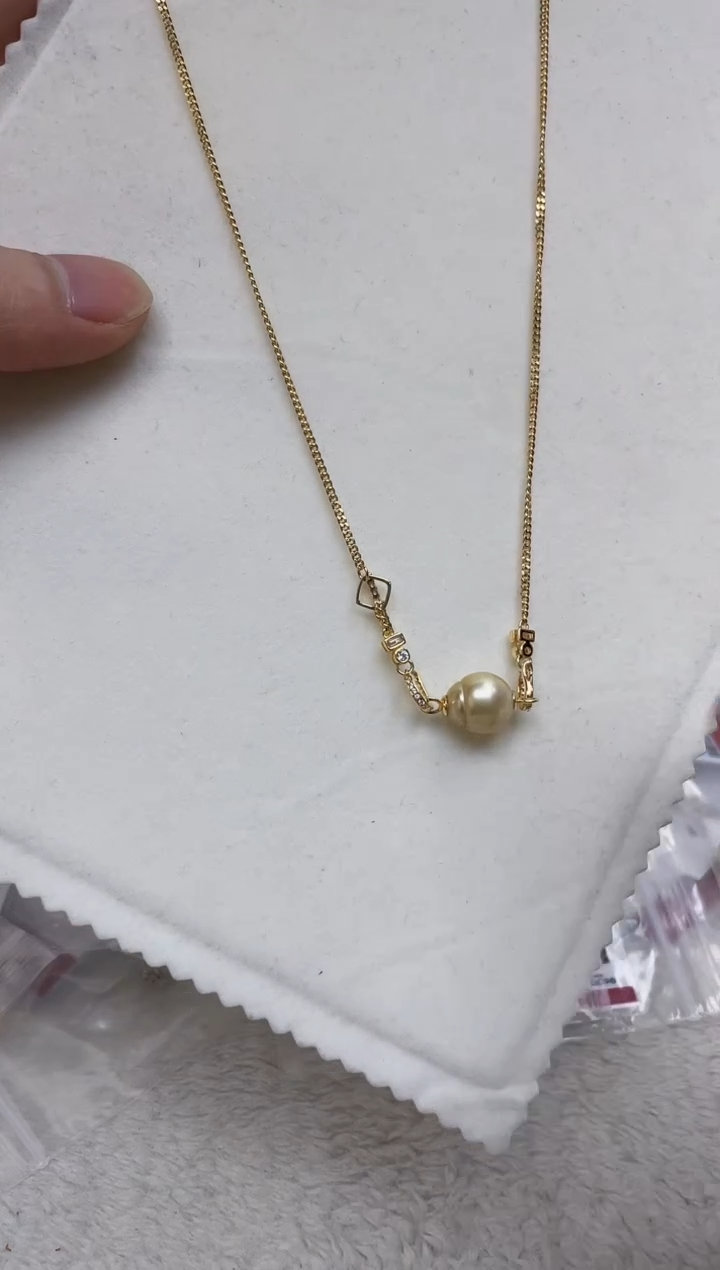 银S925镶嵌颈饰海水珍珠  