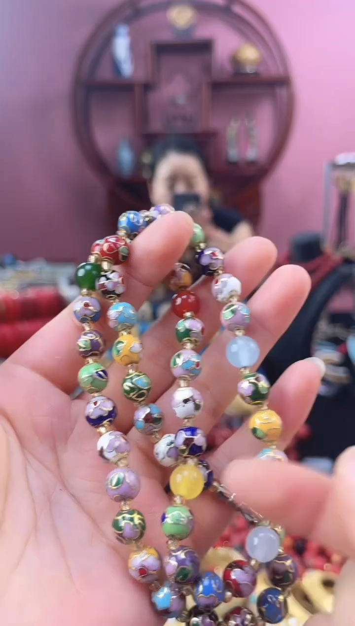 非遗 景泰蓝项链 0.8多宝