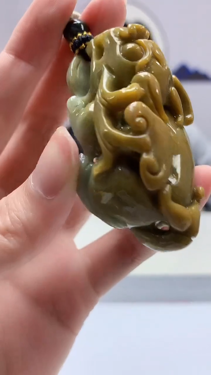【闪购商品】定制翡翠未镶嵌4917zm-毛货挂件貔貅74