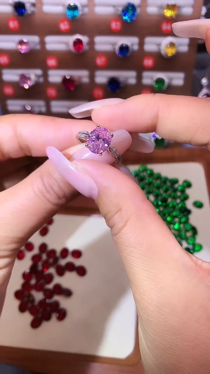 银S925镶嵌戒指碧玺......