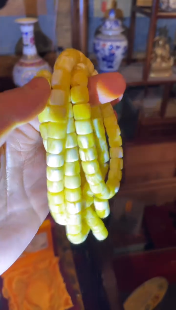 【闪购商品】蜜蜡颈饰未镶嵌黄蜜桶108