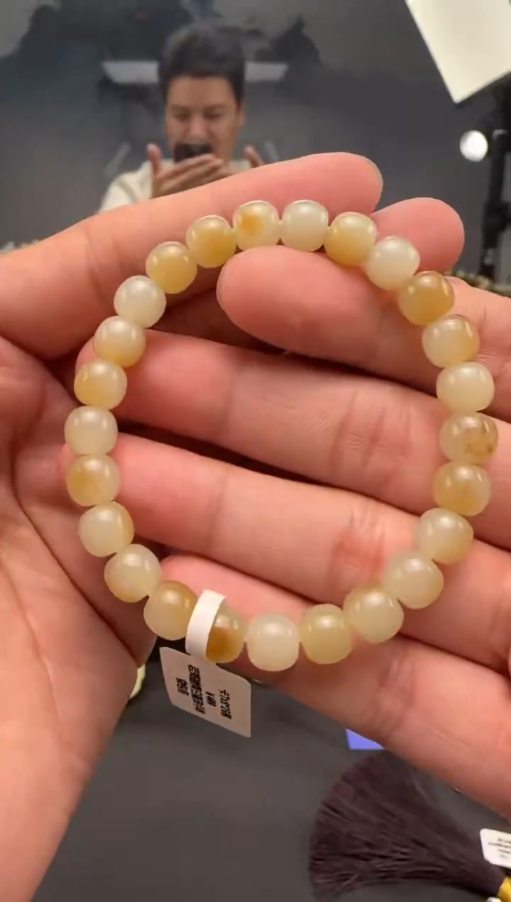 未镶嵌手串和田玉若羌糖手串卡7x8
