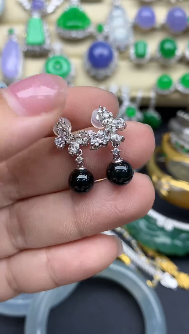 【闪购商品】翡翠耳饰18K金镶嵌466--中国好珍宝
