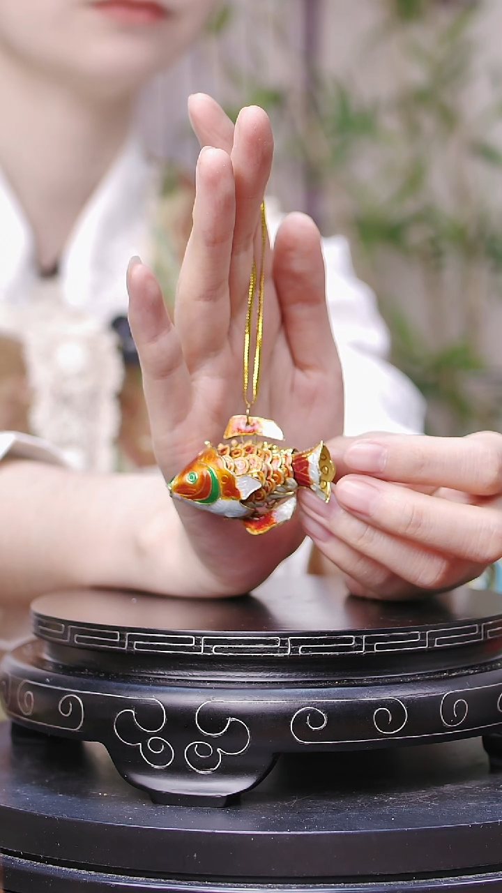 【闪购商品】非遗技艺 景泰蓝花丝小鱼红色