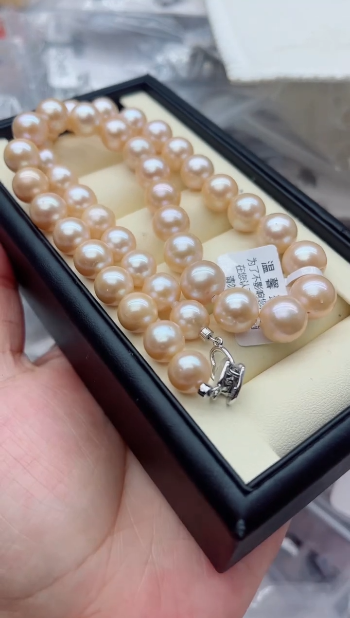 项链银S925镶嵌淡水珍珠，非无暇