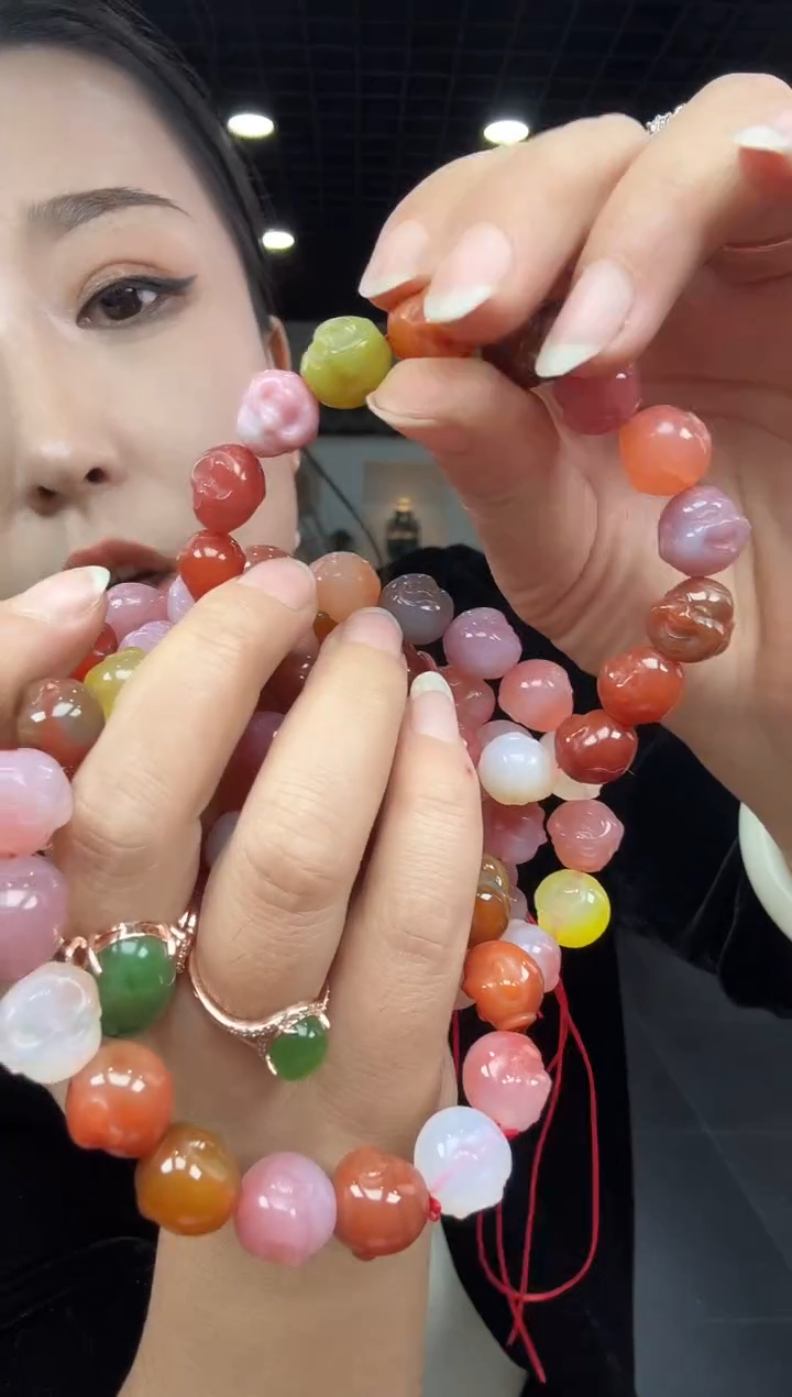 未镶嵌手链玛瑙/玉髓玛瑙佛头手链