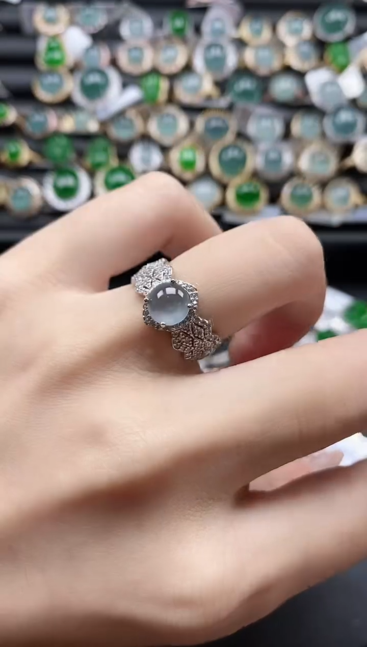 【闪购商品】翡翠戒指银S925镶嵌51151