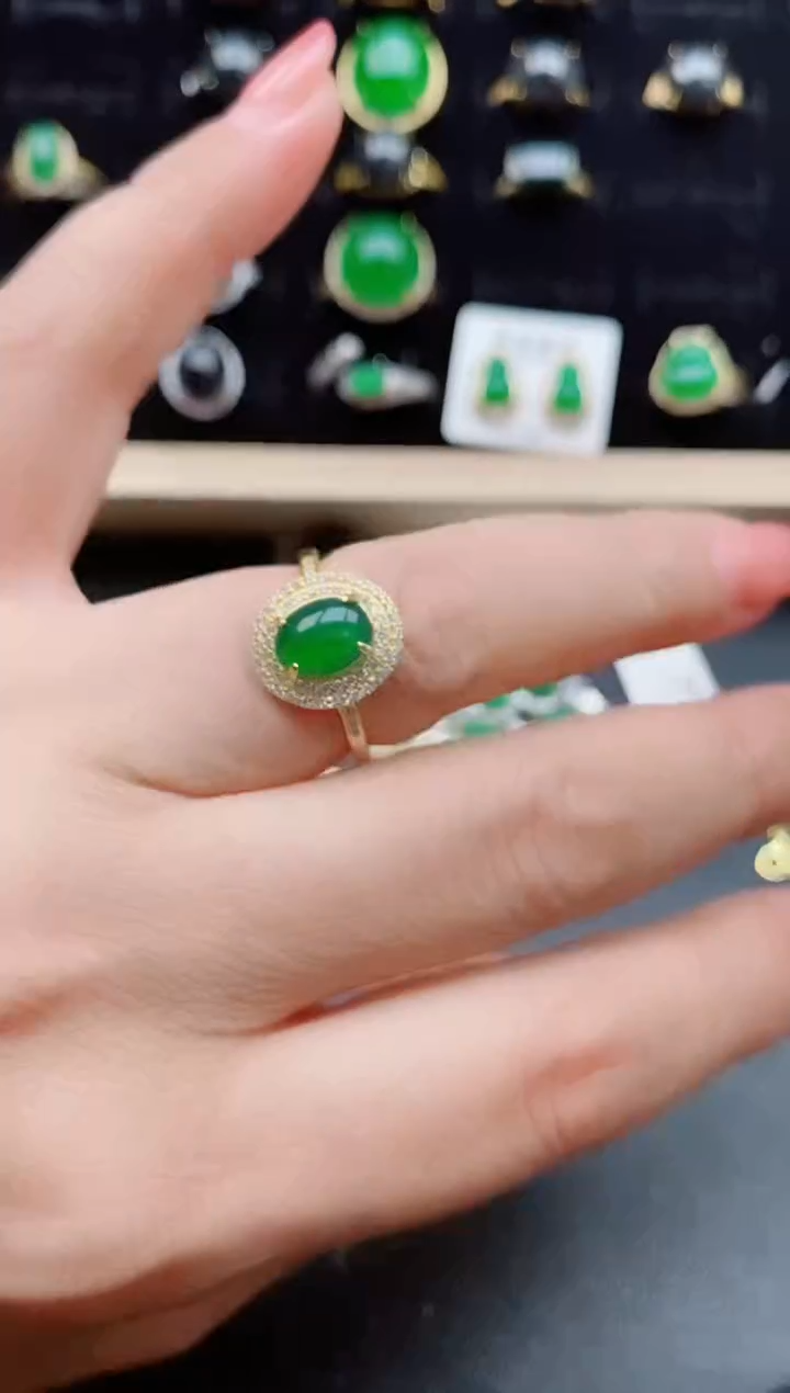 【闪购商品】翡翠戒指银S925镶嵌12112