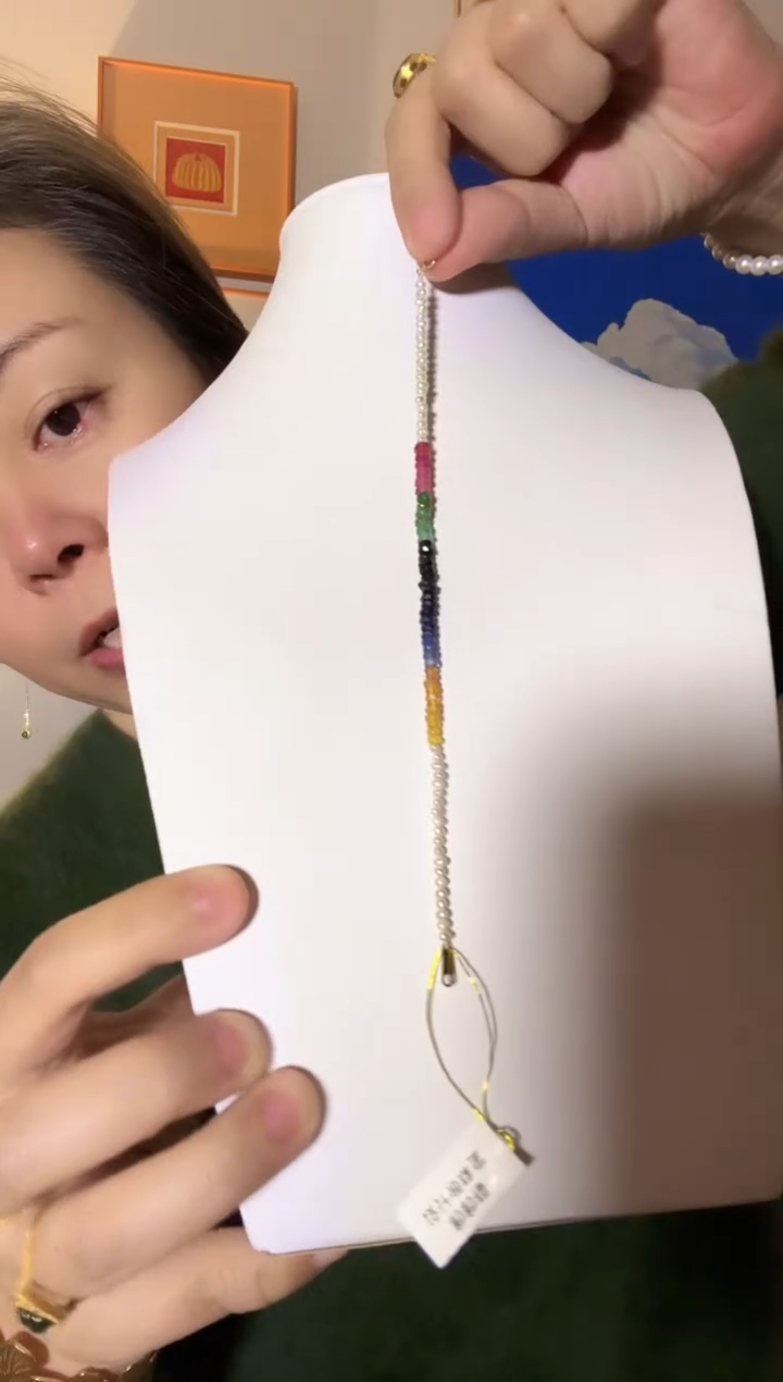 手链蓝宝石18K金镶嵌v****e蓝宝石手串