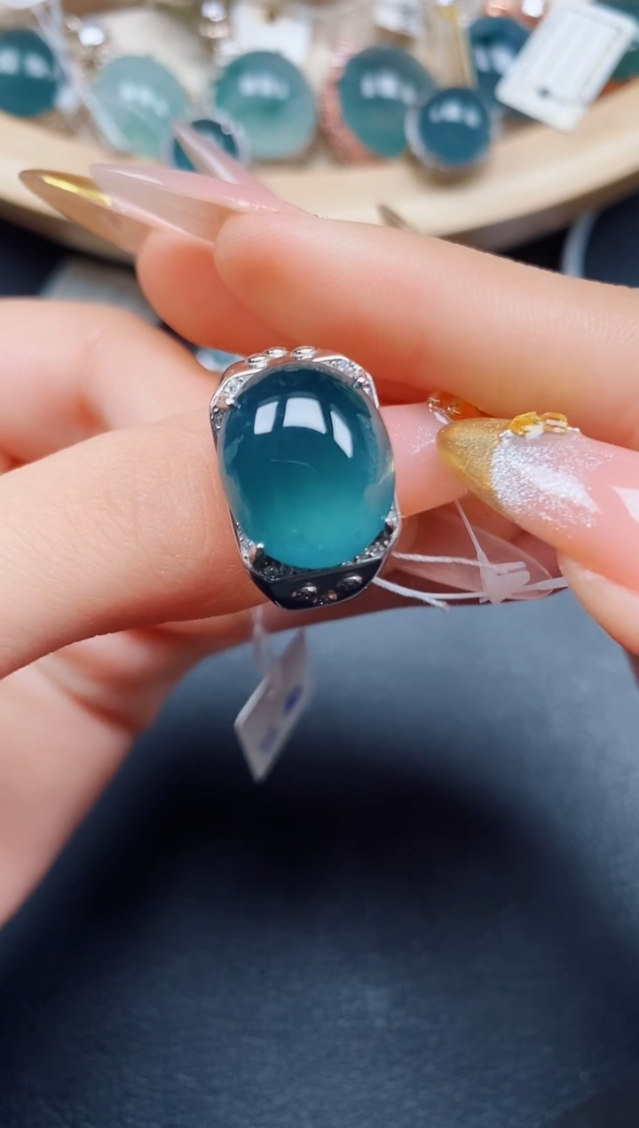 【闪购商品】翡翠戒指银S925镶嵌翡翠