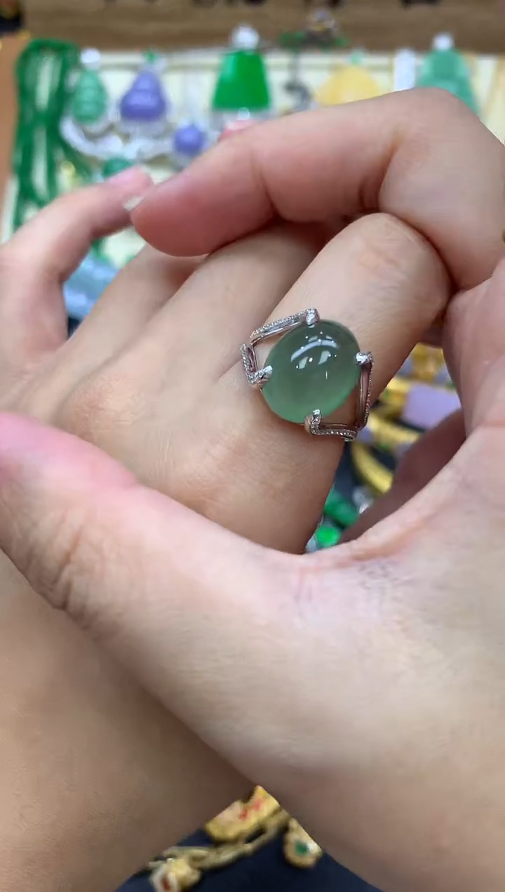 翡翠戒指18K金镶嵌412-中国好珍宝