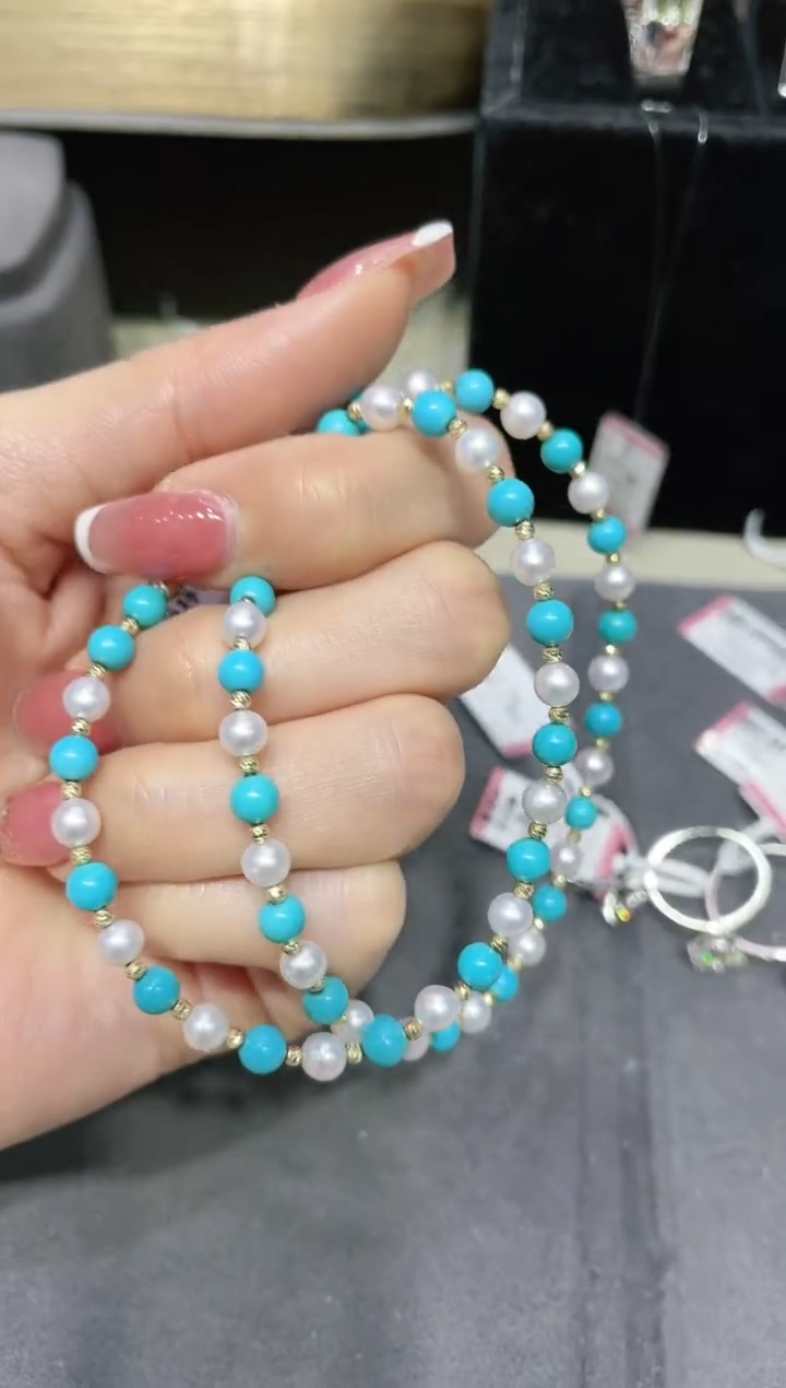 【闪购商品】绿松石项链18K金镶嵌多样性发其一