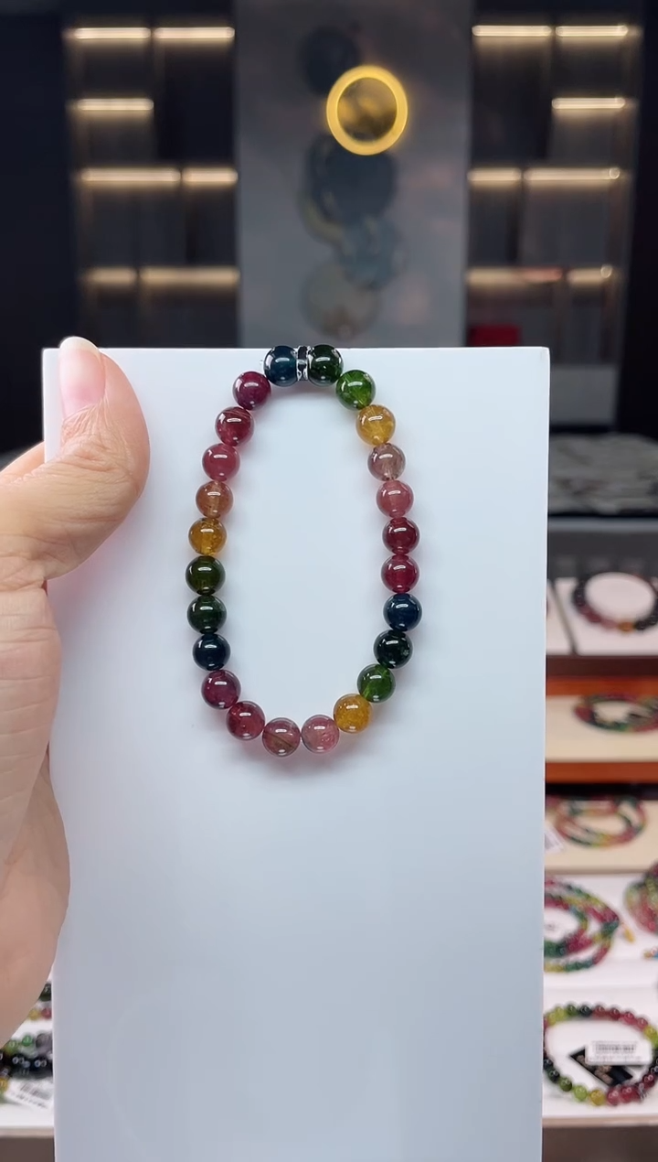 未镶嵌老矿碧玺单圈手串mm+碧玺（多样性发一条）Q