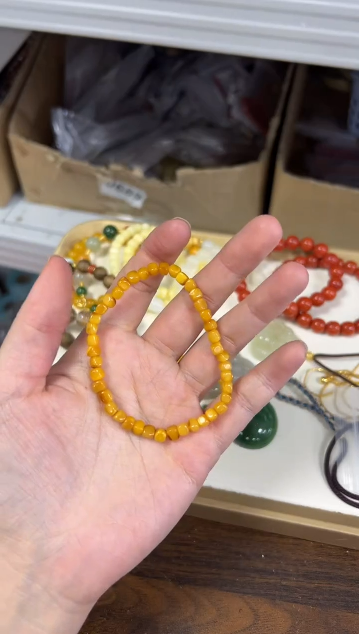 手链蜜蜡未镶嵌孤品蜜蜡随行小米珠手链[333]