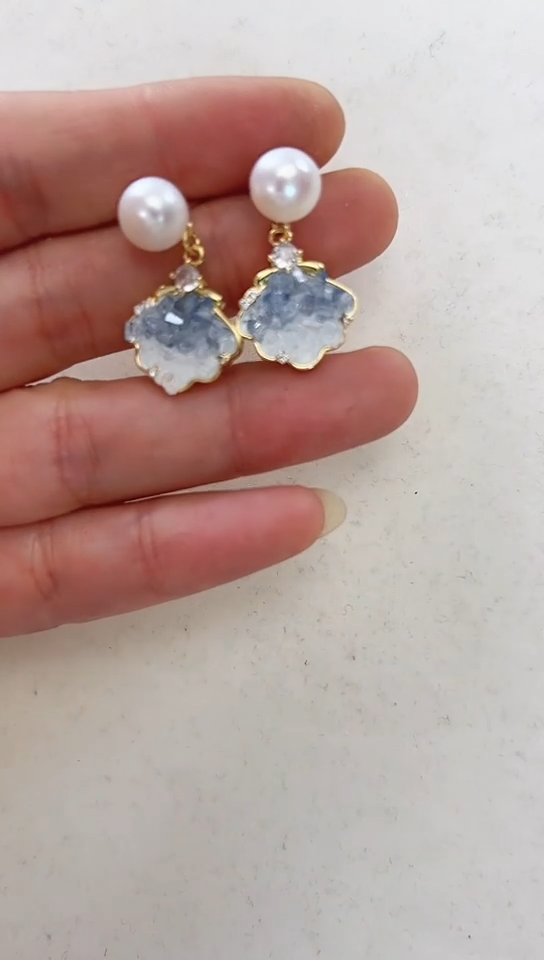 【闪购商品】淡水珍珠耳饰合金碎碎冰