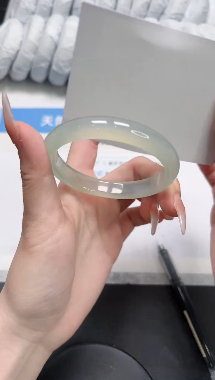 石英质玉未镶嵌手镯76-56.5晴水