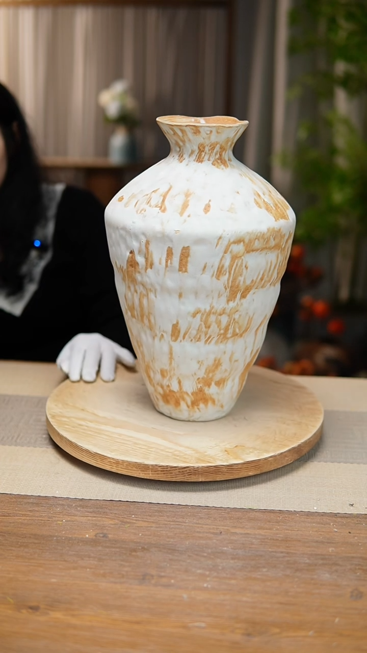 【闪购商品】陶瓷  花器诧寂黄高脚