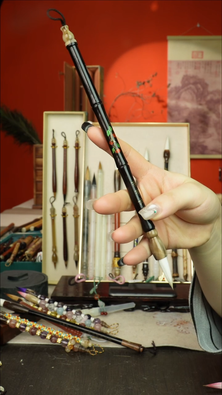 173号闪孤品高货毛笔链接 清水试笔 蘸墨不退