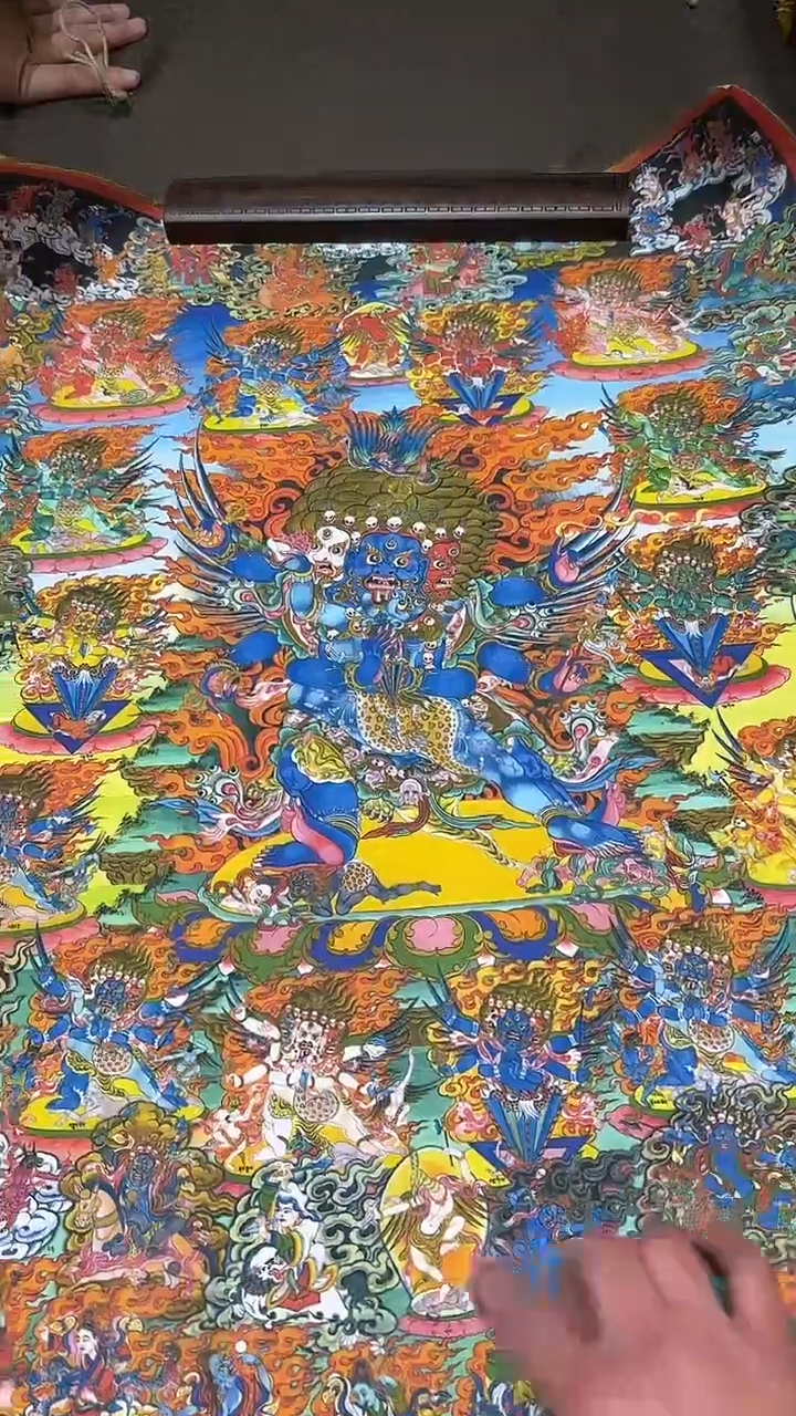 卷轴画【主播精品】高端卷轴画——唐卡AA13普巴金刚1