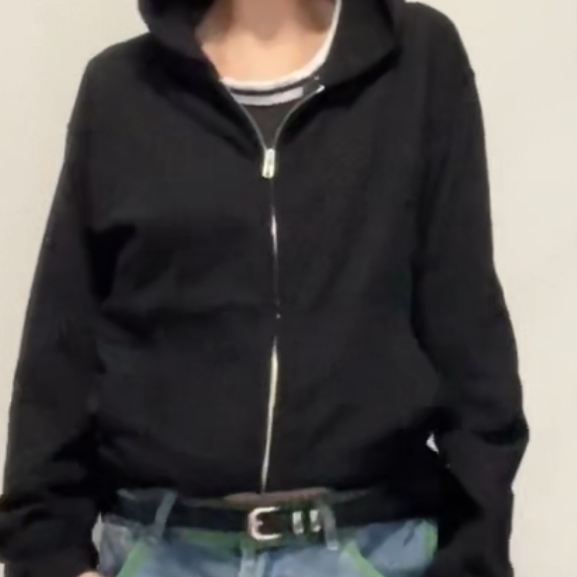 冬季开衫宽松连帽拉链卫衣