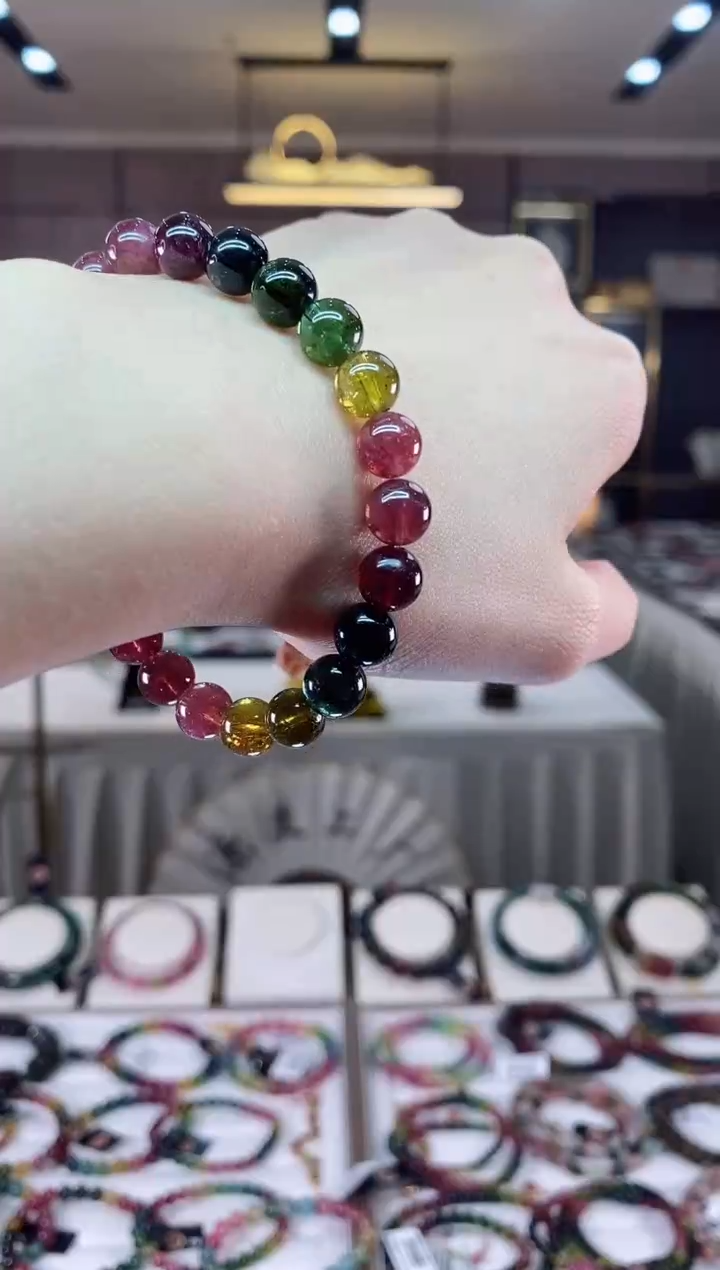 【闪购商品】碧玺单圈手串8mm+未镶嵌一物一证dan