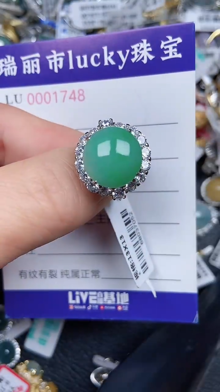 颈饰银S925镶嵌翡翠1748