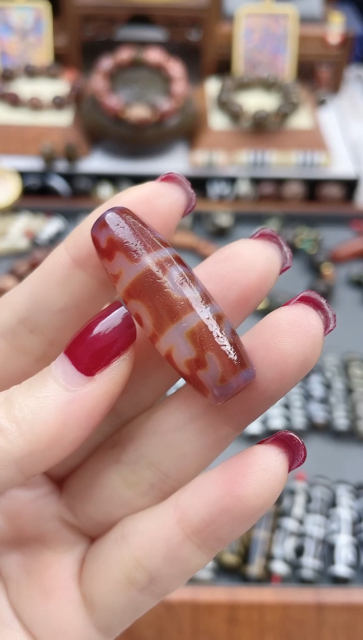 【闪购商品】玛瑙/玉髓珠珠未镶嵌红肉三眼莲师