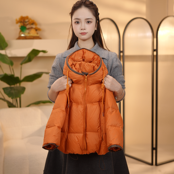 【双倍充绒】儿童白鸭绒羽绒服冬季新款保暖爱玛橙羽绒服外套连帽