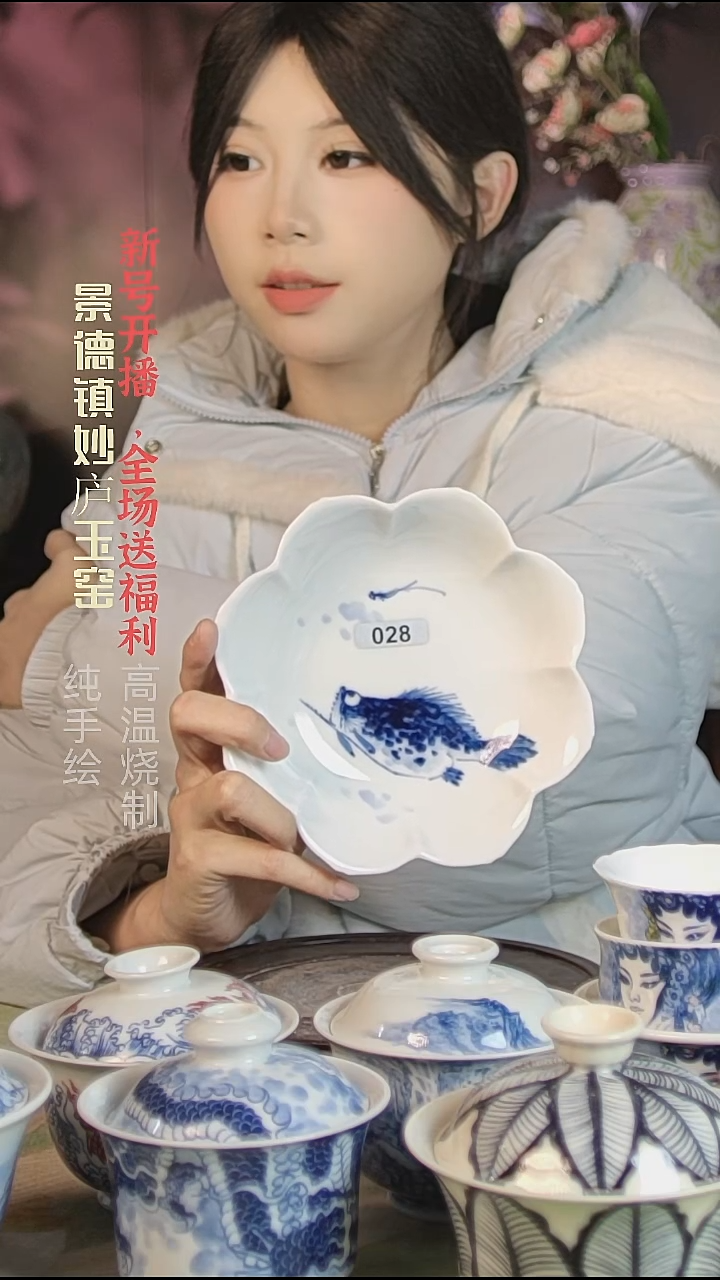 盘陶妙庐玉窑异形壶承028