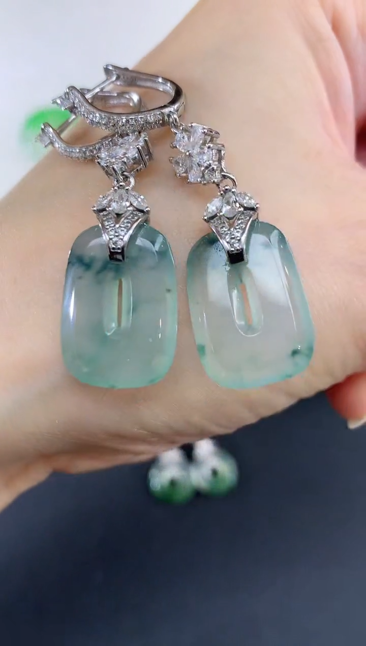 未镶嵌翡翠耳饰183买断场不退不换|