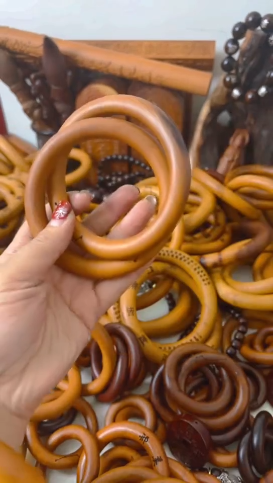 【闪购商品】枣木木雕乾坤圈微瑕75圈口一物一拍