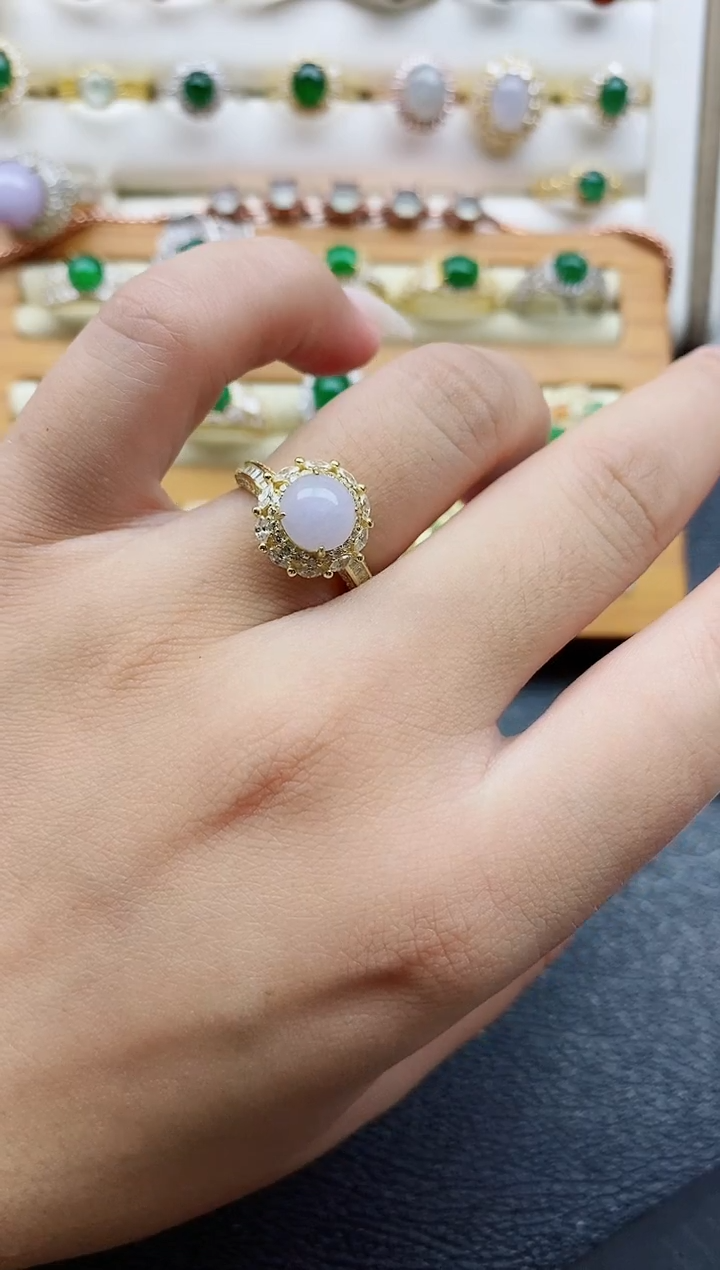 银S925镶嵌戒指翡翠1