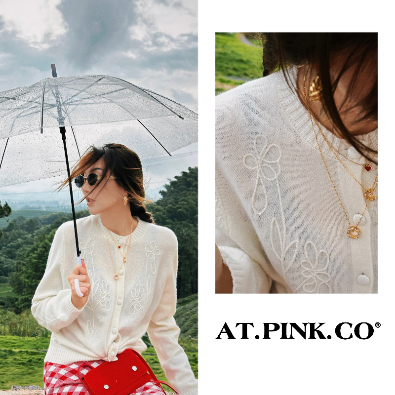 【三三品牌】【100%羊毛】纯洁白色针织开衫FY234